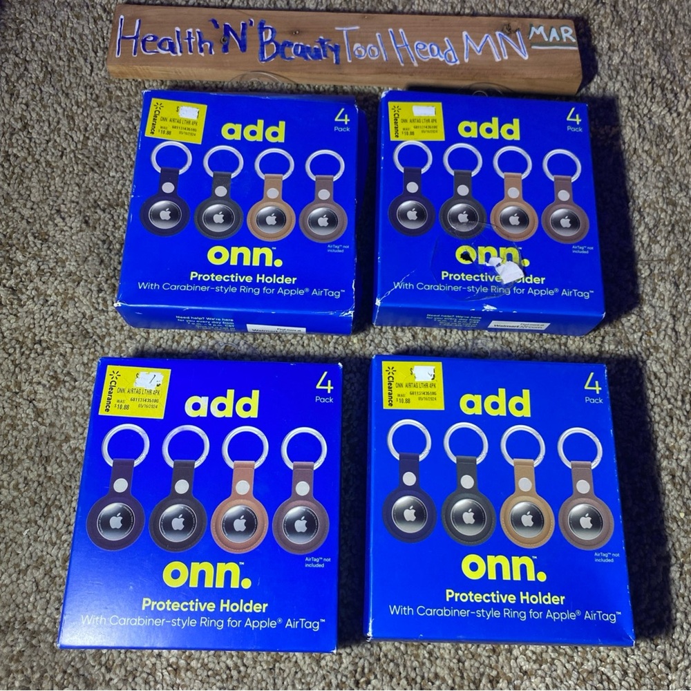 Onn Protective Holder for Apple AirTag - Blue, Brown, Black